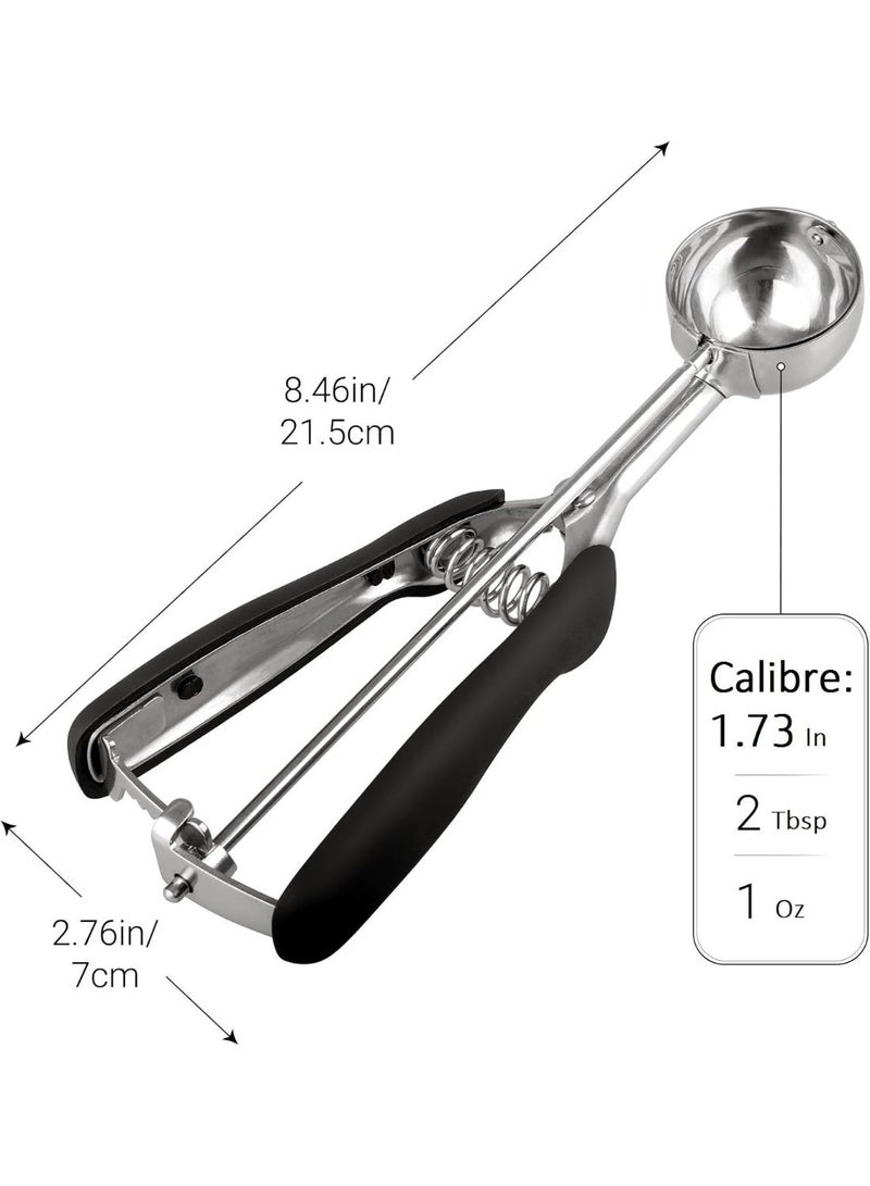ChicAbode Cookie Scoop, Ice Cream Scoop, 2 Tbsp/ 30ml/ 1oz, 18/8 Stainless Steel Cookie Scoops for Baking, Ice Cream Scooper with Trigger Release, Cookie Dough Scoop with Comfortable Grip - Image 3